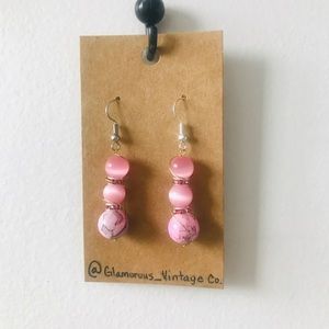 Pink Marble Mayhem Earring